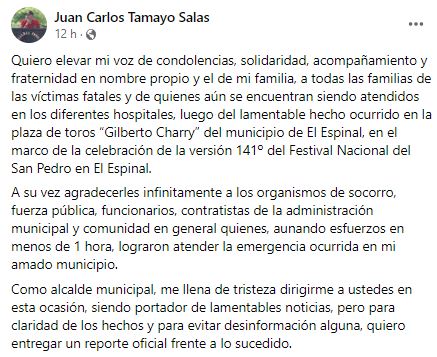 Juan Carlos Tamayo declaraciones