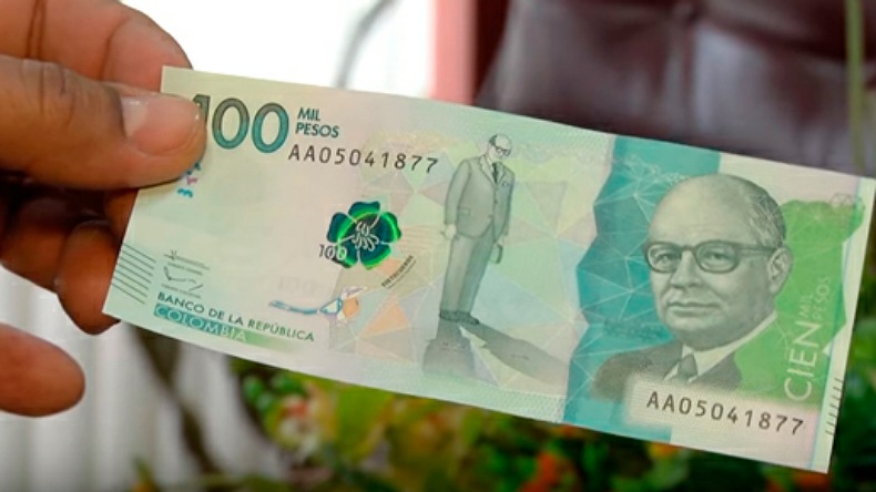 Billete de 100 mil pesos